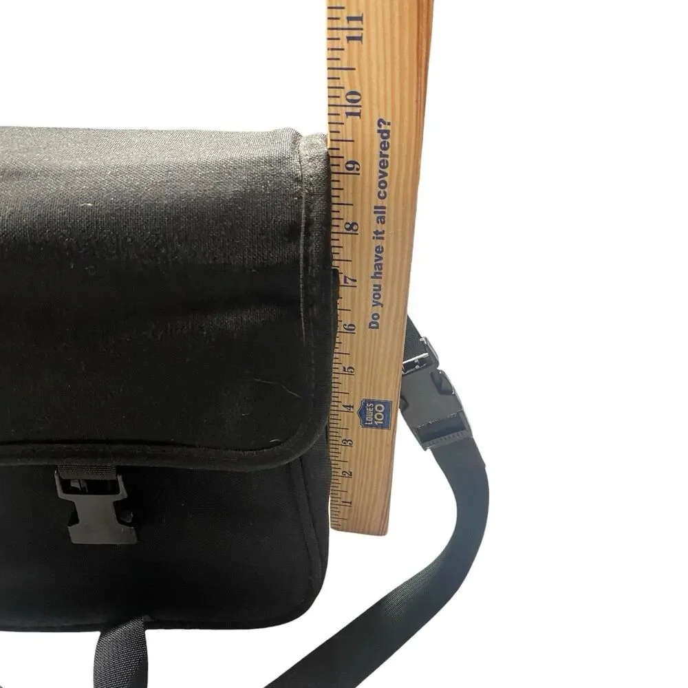 Vintage Land's End Padded Camera/Lens Gear Bag Shoulder Strap Black USA Canvas